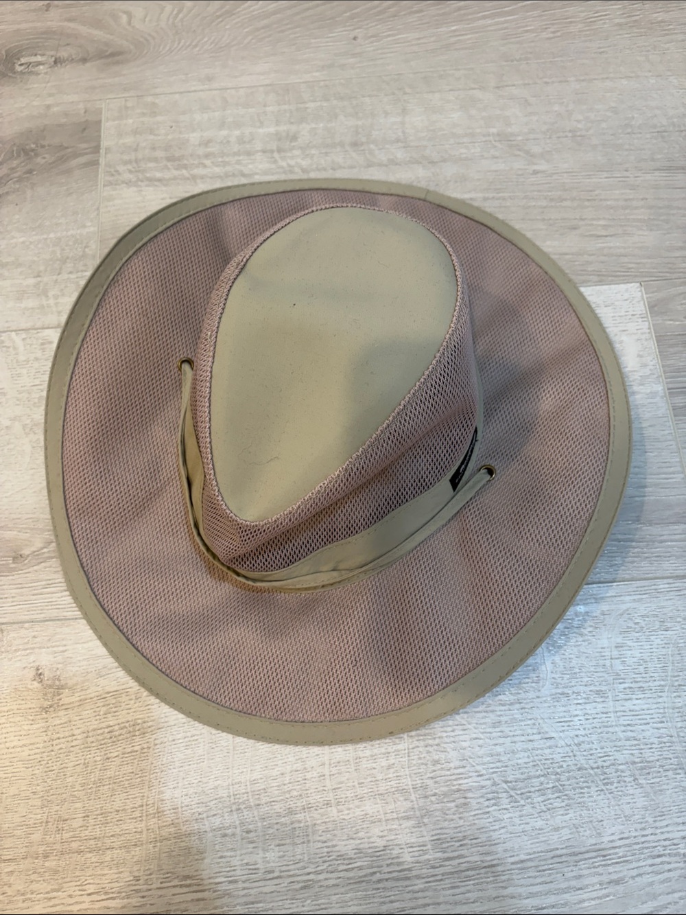 Panama Jack Wide Brim Sun Hat in Taupe and Beige